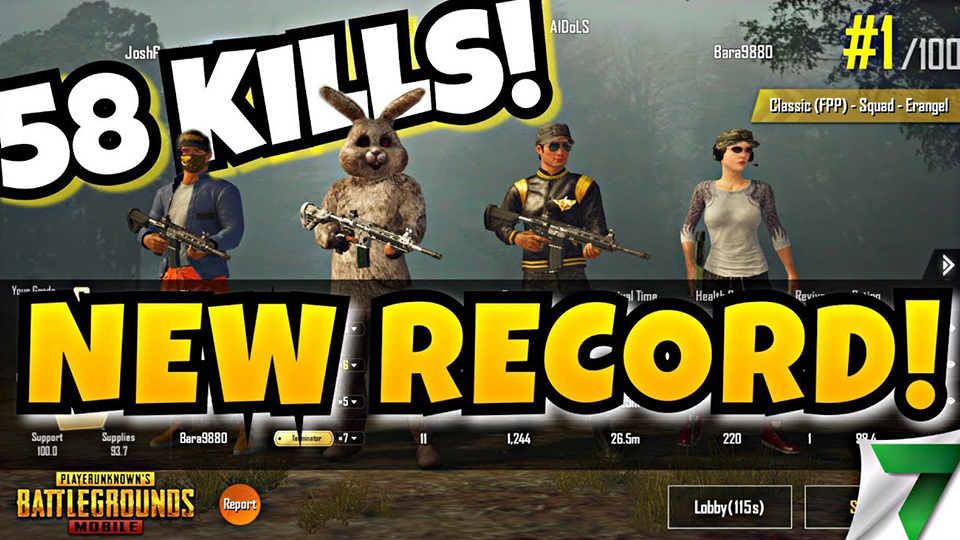 58 Kills New World Record!! Squad Fpp Record!! | Pubg Mobile